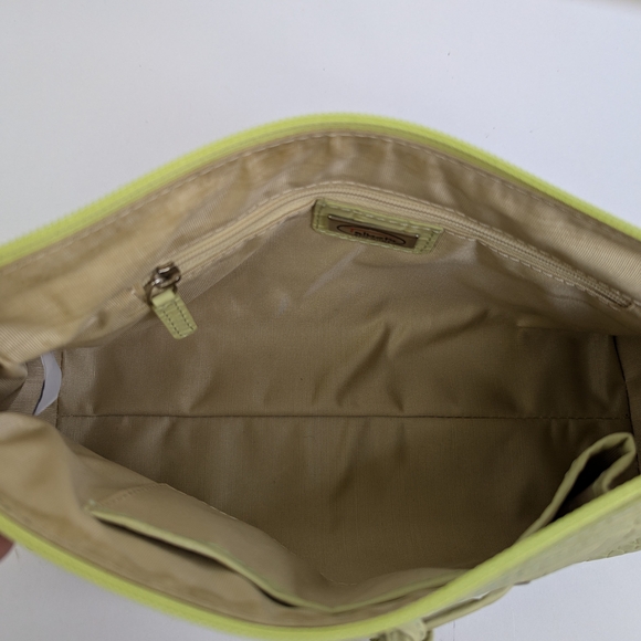 NWT Talbots Purse Crocodile Embossed Lime Green Leather Top Handle Handbag Y2K - Picture 6 of 15